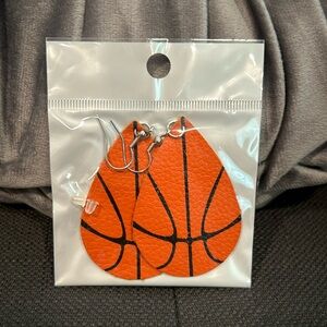 New teardrop leather basketball 🏀 earrings